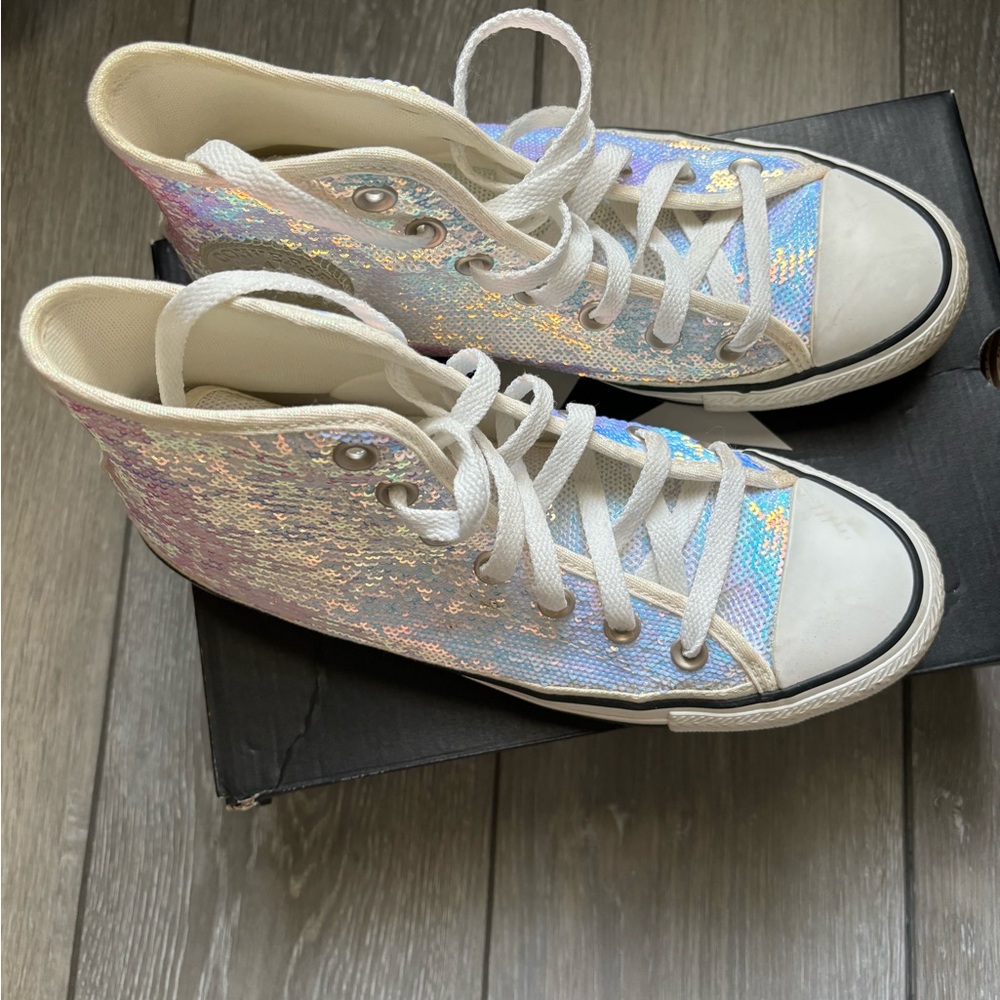 Converse high top sequin sneakers